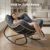 SWITTE Outdoor Rocking Chair - Oversized Wicker Papasan Egg Chair