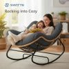 SWITTE Outdoor Rocking Chair - Oversized Wicker Papasan Egg Chair