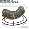 SWITTE Outdoor Rocking Chair - Oversized Wicker Papasan Egg Chair