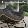 SWITTE Outdoor Rocking Chair - Oversized Wicker Papasan Egg Chair
