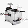 T-Fal Ultimate Steel Deep Fryer With Basket, 3.5 Liter Oil And 2.6 Pound Food Capacity - EZ Clean Pro