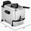 T-Fal Ultimate Steel Deep Fryer With Basket, 3.5 Liter Oil And 2.6 Pound Food Capacity - EZ Clean Pro