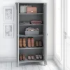 Tall Freestanding Storage Cabinet With Doors And 5 Shelves