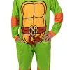 Teenage Mutant Ninja Turtles Mens' Adult Hooded Union Suit TMNT Character 1PC Costume Sleep Pajama Lounge