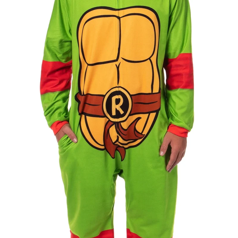Teenage Mutant Ninja Turtles Mens' Adult Hooded Union Suit TMNT Character 1PC Costume Sleep Pajama Lounge