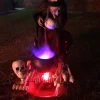 TETOU Halloween Party Mist Maker, Fog Machine Atomizer with 12 LED Color Changing Lights for Water Feature Halloween Chr