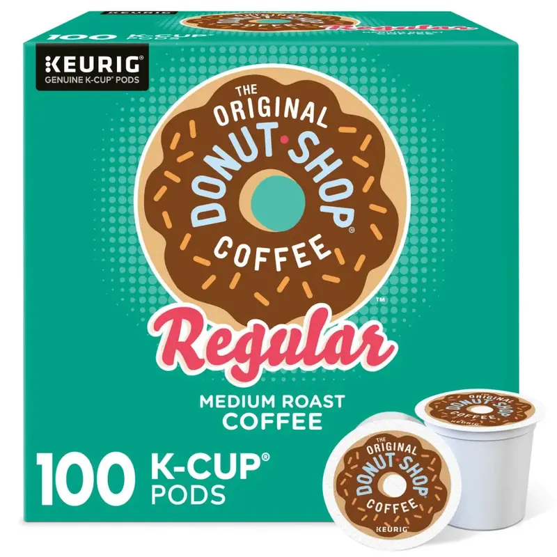 The Original Donut Shop Medium Roast Coffee Pods, 100 Count - Compatible With Keurig K-Cup Brewers