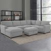 Thomasville Fabric Sectional With Storage Ottoman, 4-Piece, Gray - Langdon
