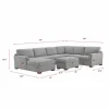 Thomasville Fabric Sectional With Storage Ottoman, 4-Piece, Gray - Langdon