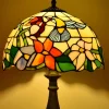 Tiffany Style Stained Glass Hummingbird Table Lamp 12in Shade, 18in Tall