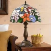 Tiffany Style Stained Glass Hummingbird Table Lamp 12in Shade, 18in Tall