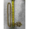 Tiger Head Pendant Necklace With Green Eyes, 13mm Cuban Link Chain, 20in - Gold Or Silvery