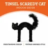 Tinsel Scaredy Cat Decoration, Black, 15", Halloween by Way To Celebrate