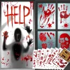 Toodour Halloween Bloody Window Clings Posters, Bloody Handprint Sticker Party Decoration for Haunted House Door Creepy