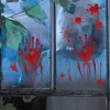 Toodour Halloween Bloody Window Clings Posters, Bloody Handprint Sticker Party Decoration for Haunted House Door Creepy
