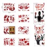 Toodour Halloween Bloody Window Clings Posters, Bloody Handprint Sticker Party Decoration for Haunted House Door Creepy