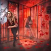 Toodour Halloween Bloody Window Clings Posters, Bloody Handprint Sticker Party Decoration for Haunted House Door Creepy