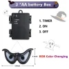 Toodour Halloween Ghost Eyes Lights, 10 LED Battery Halloween Lights with RGB Flashing Eyes, Waterproof Spooky Eyeball H