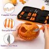 Topsome Halloween Pumpkin Carving Kit, 12 Pcs Professional Heavy Duty Pumpkin Carving Set, Stainless Steel Double-side S