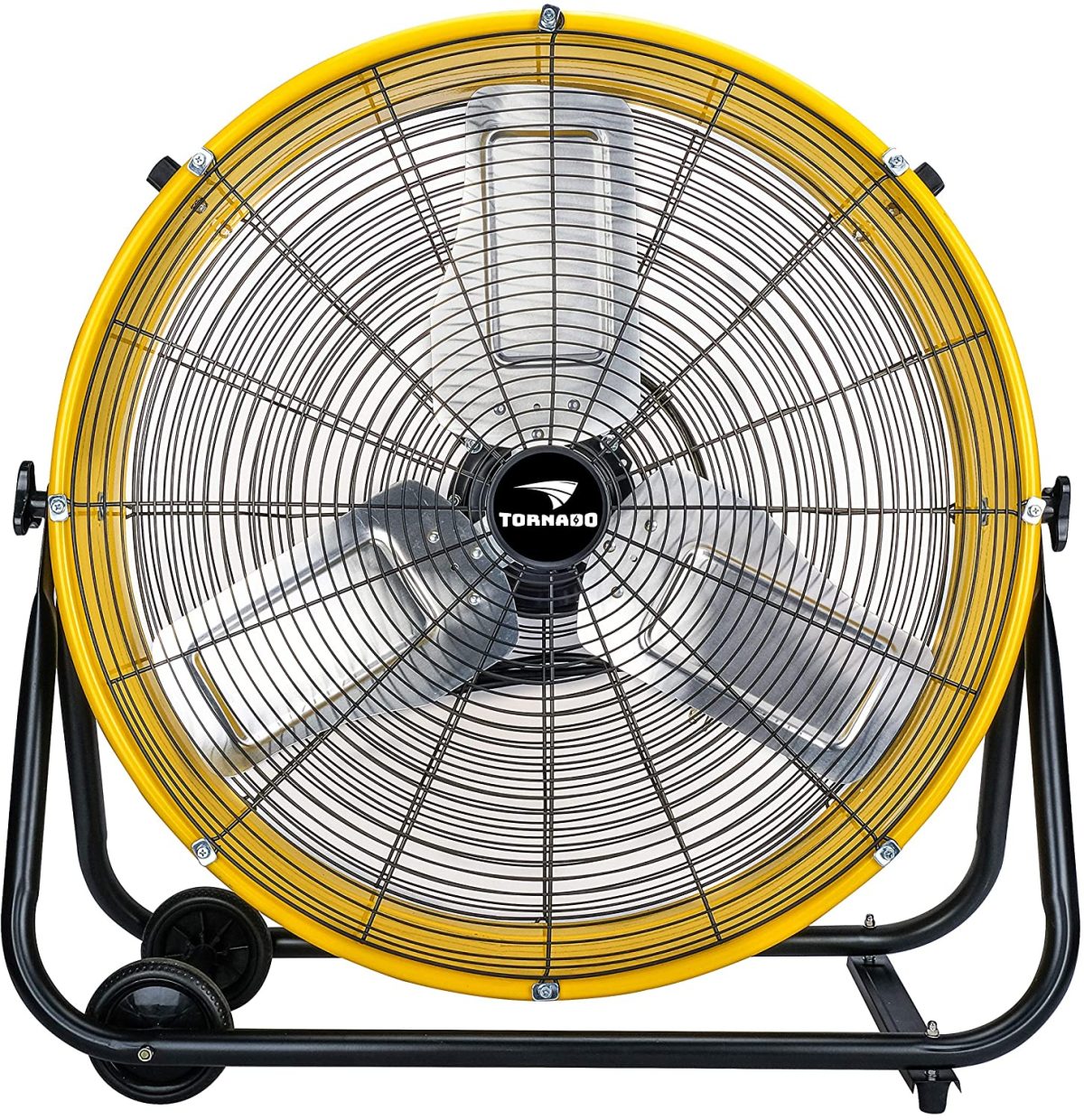 Tornado 24 Inch High Velocity 3-Speed Drum Air Circulator Fan, 7800 CFM, Yellow - HI-FAN-DRUM24-1P