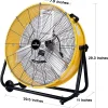 Tornado 24 Inch High Velocity 3-Speed Drum Air Circulator Fan, 7800 CFM, Yellow - HI-FAN-DRUM24-1P