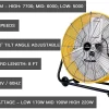 Tornado 24 Inch High Velocity 3-Speed Drum Air Circulator Fan, 7800 CFM, Yellow - HI-FAN-DRUM24-1P