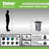 Toter 32 Gallon Green Trash Can With Quiet Wheels And Attached Lid - ANA32-55410