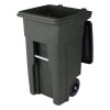 Toter 32 Gallon Greenstone Trash Can With Quiet Wheels And Attached Lid, 24.25 in D x 19.75 in W x 37.5 in H - ANA32-554