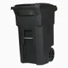 Toter 64 gal. Black Wheeled Trash Can With Lid - 25564-W2BLK