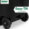 Toter 64 Gallon Black Outdoor Trash Can With Wheels And Lid