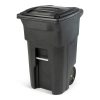 Toter 64-Gallon Greenstone Trash Can With Quiet Wheels And Lid