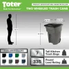 Toter 96 Gallon Trash Can With Smooth Wheels And Lid