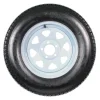Trailer Tire & Wheel Combo ST205/75D15 Load Range C White Spoke Rims 2-Pack