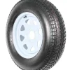 Trailer Tire & Wheel Combo ST205/75D15 Load Range C White Spoke Rims 2-Pack