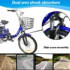 WEIMMIN Adult Folding Tricycle, 20 Inch, 3 Wheel, 7 Speed, Star Strip Blue