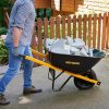 True Temper Steel Wheelbarrow 6 cu. ft. With Never Flat Tire And Steel Handles - R6STFFEC