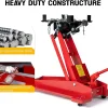 TUFFIOM Hydraulic Transmission Jack, 1,000 lb Capacity, 6.7 in. to 26.4 in., Red