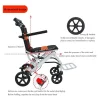Ultra-Light Portable Folding Transport Wheelchair With Handbrake, 16.5 lbs, 220 lbs Capacity, 34.2 x 32.6 Unfolded Dimen