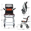 Ultra-Light Portable Folding Transport Wheelchair With Handbrake, 16.5 lbs, 220 lbs Capacity, 34.2 x 32.6 Unfolded Dimen