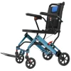 Ultra-Light Portable Folding Transport Wheelchair With Handbrake, 16.5 lbs, 220 lbs Capacity, 34.2 x 32.6 Unfolded Dimen