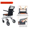 Ultra-Light Portable Folding Transport Wheelchair With Handbrake, 16.5 lbs, 220 lbs Capacity, 34.2 x 32.6 Unfolded Dimen