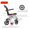 Ultra-Light Portable Folding Transport Wheelchair With Handbrake, 16.5 lbs, 220 lbs Capacity, 34.2 x 32.6 Unfolded Dimen