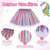 Unicorn Costume for Girls, Tutu Skirt Wings Unicorn Headband Princess Outfit for Birthday Halloween Christmas Cosplay Dr