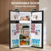 Upstreman 4.0 Cu.Ft Double Door Mini Fridge With Freezer, Black - BR401