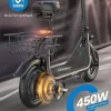 URBANMAX C1 Electric Scooter With Seat, 450W Motor, 22 Mile Range, 12 Inch Tires, Black