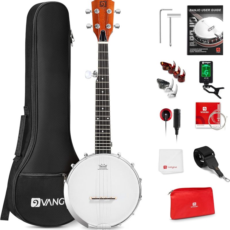 Vangoa 5-String 38 Inch Resonator Banjo Kit, Brown - VBJ-40