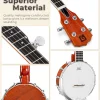 Vangoa 5-String 38 Inch Resonator Banjo Kit, Brown - VBJ-40