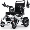 VERPAL Foldable Power Wheelchair, 25 Miles, 500W Dual Motors, 38in D x 25in W x 37in H - Silver Gray