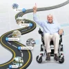 VERPAL Foldable Power Wheelchair, 25 Miles, 500W Dual Motors, 38in D x 25in W x 37in H - Silver Gray