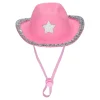 Vibrant Life Halloween Cowboy Hat Costume for Dogs and Cats, Pink